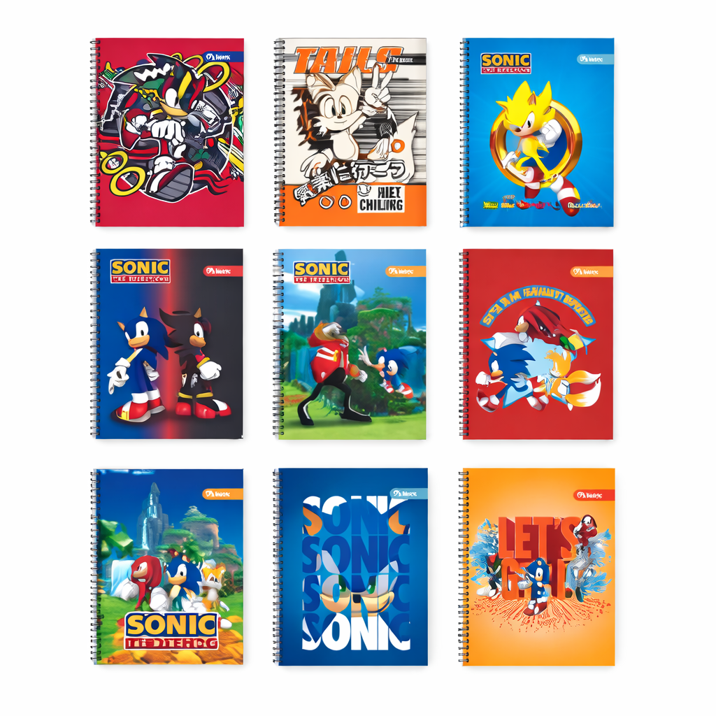 Cuaderno Sonic – Diseños surtidos con espiral (1 unidad)