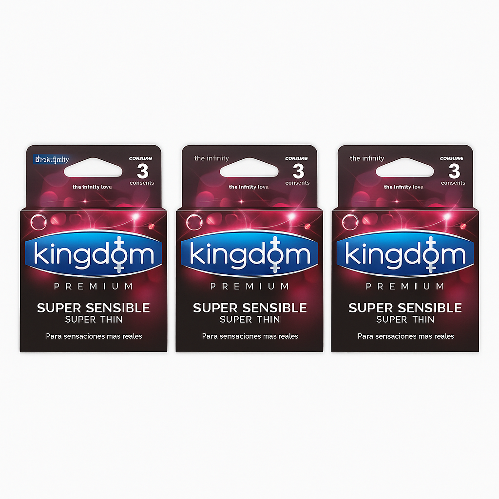 Pack Kingdom Premium Super Sensible – 9 Preservativos (3x3 unidades)
