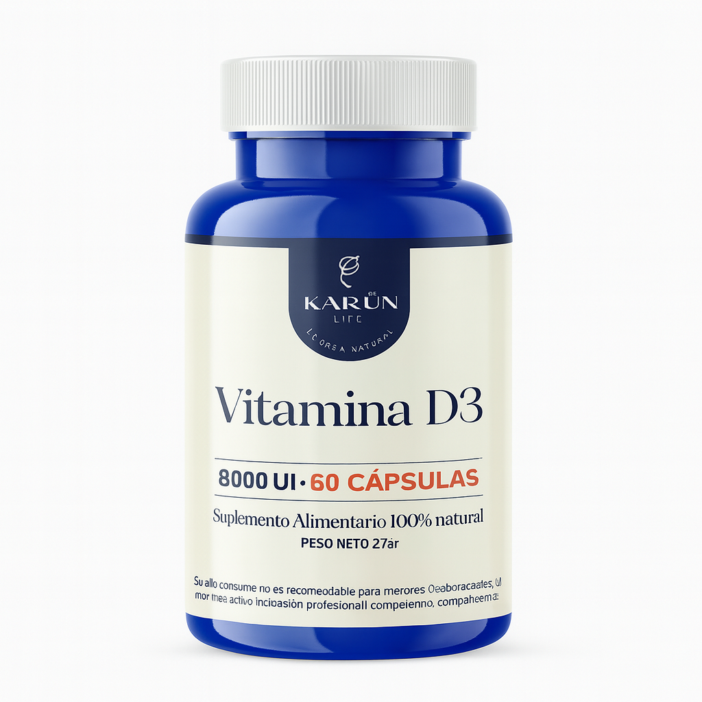 Vitamina D3 8000 UI – 60 Cápsulas (Karün Life)