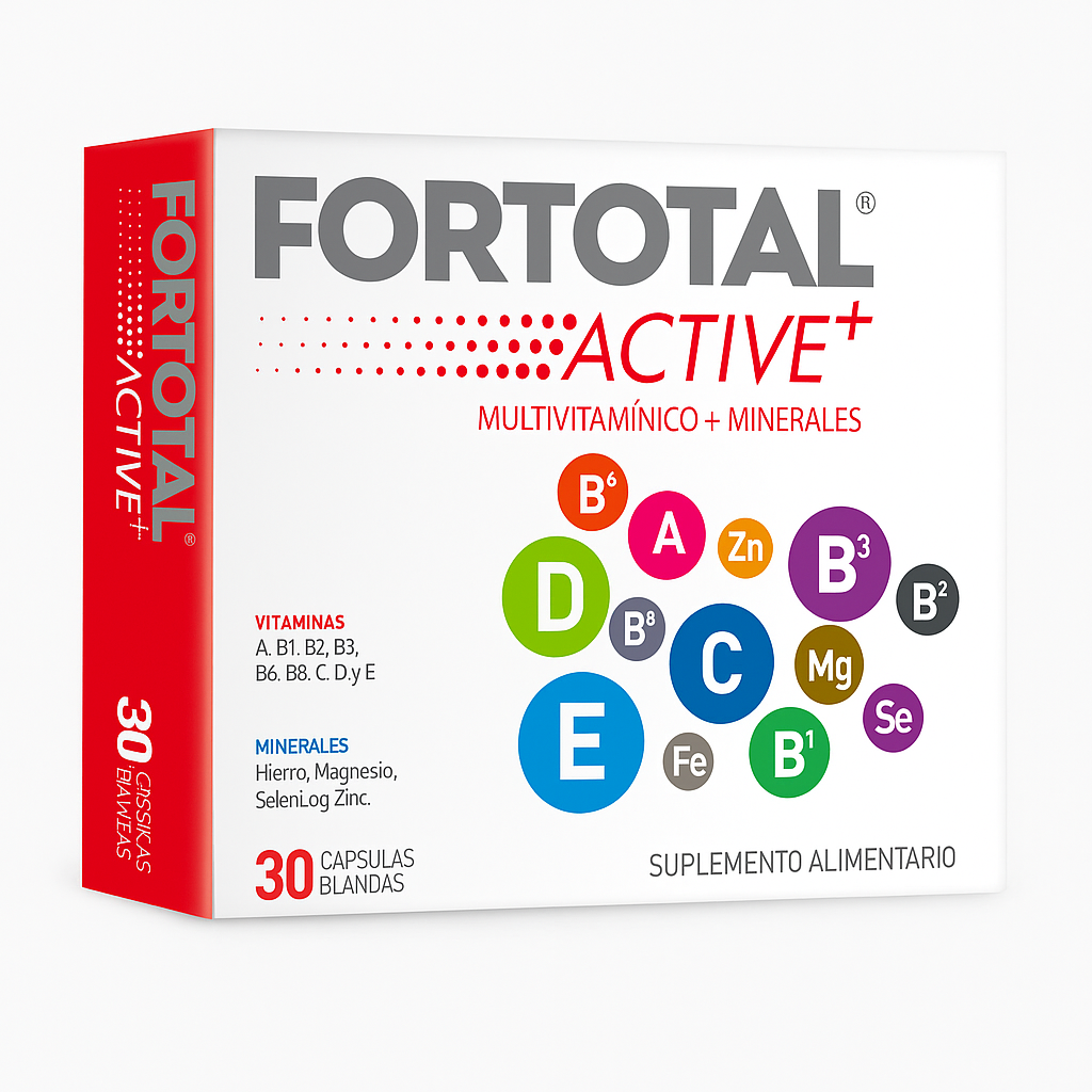 Fortotal Active+ – Multivitamínico + Minerales (30 cápsulas blandas)