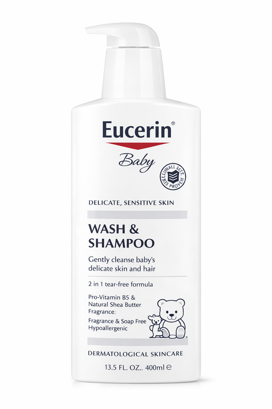 Eucerin Baby Wash & Shampoo – Limpieza Suave (400 ml)
