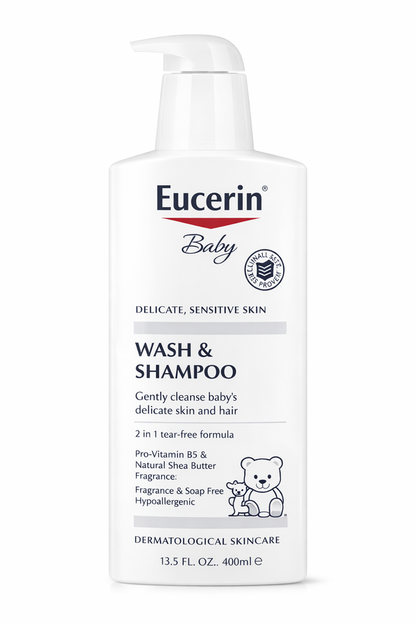 Eucerin Baby Wash & Shampoo – Limpieza Suave (400 ml)