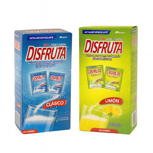 Disfruta – Pack 60 Sobres Sal Efervescente Limón & Clásico | Alivio Rápido de Acidez y Malestar Estomacal
