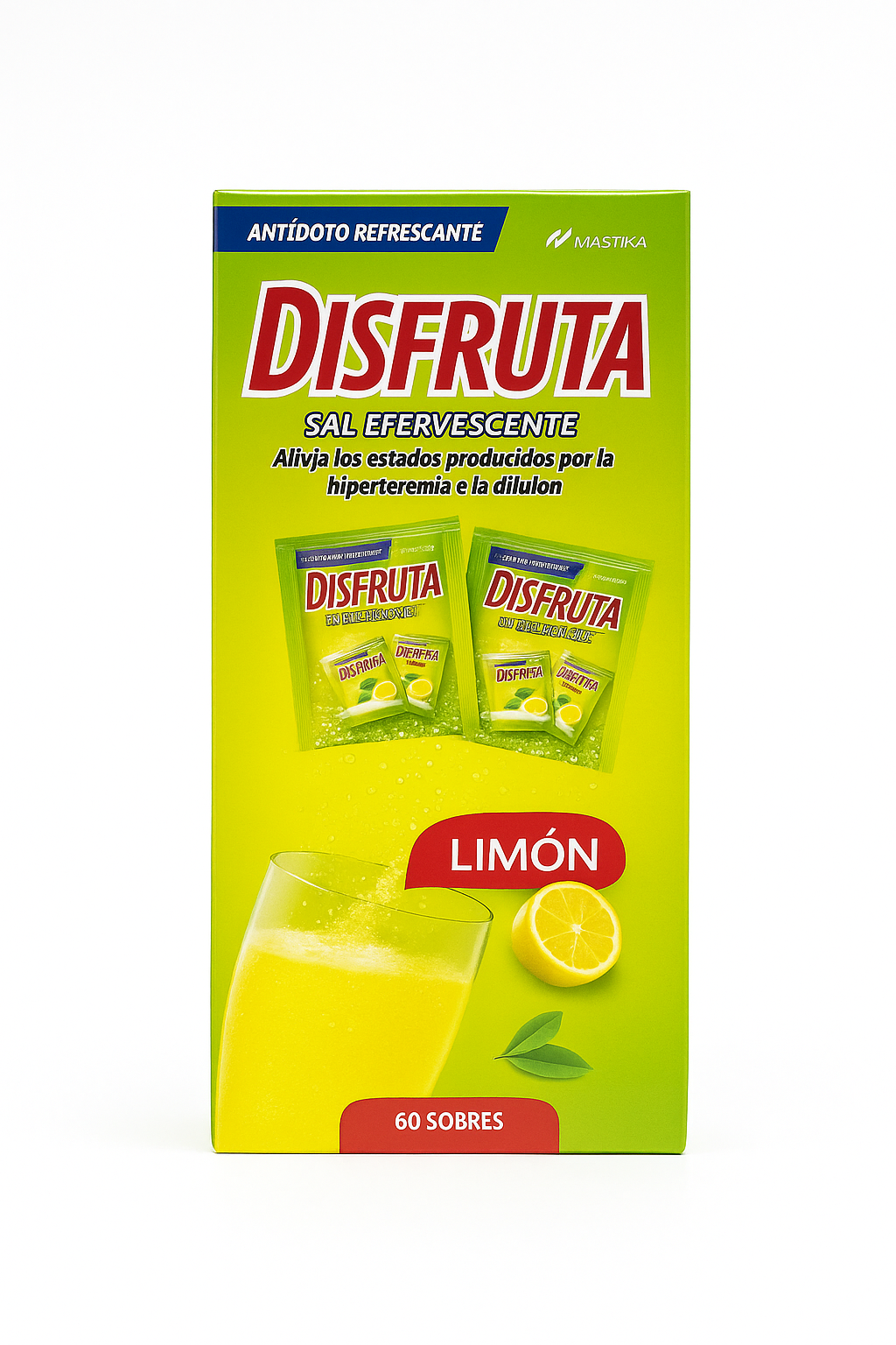 Disfruta – Pack 60 Sobres Sal Efervescente Limón & Clásico | Alivio Rápido de Acidez y Malestar Estomacal