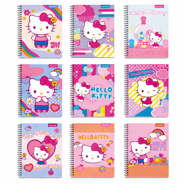 Cuaderno Hello Kitty – Diseños surtidos con espiral (1 unidad)