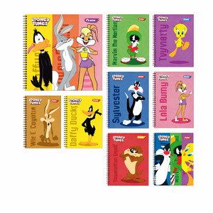 Cuaderno Looney Tunes – Diseños surtidos con espiral (1 unidad)