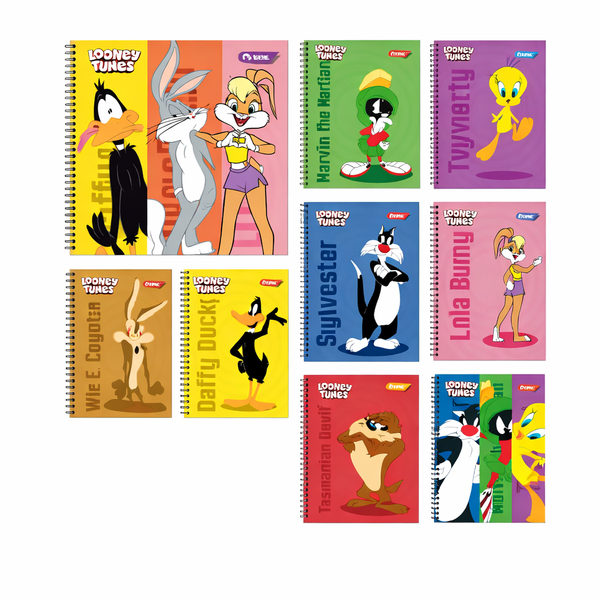 Cuaderno Looney Tunes – Diseños surtidos con espiral (1 unidad)
