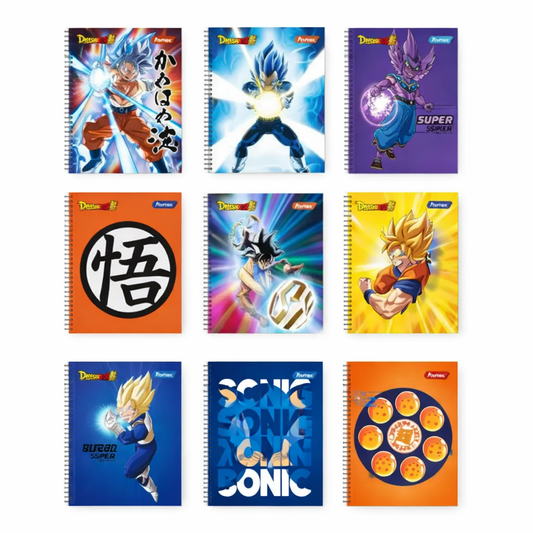 Cuaderno Dragon Ball – Diseños surtidos con espiral (1 unidad)
