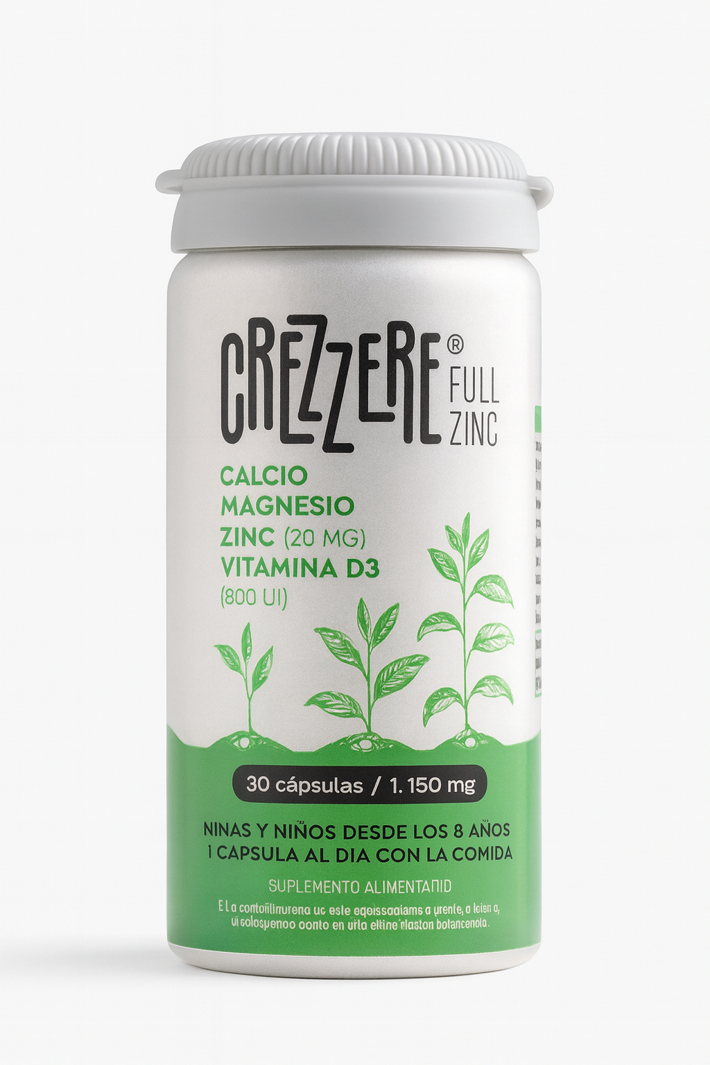 Crezzere Full Zinc – Calcio, Magnesio, Zinc y Vitamina D3 (30 cápsulas)
