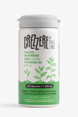 Crezzere Full Zinc – Calcio, Magnesio, Zinc y Vitamina D3 (30 cápsulas)