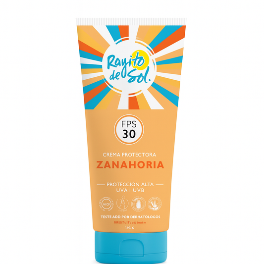 Rayito de Sol Crema Protectora Zanahoria FPS 30 – Protección Alta UVA/UVB (90 g)