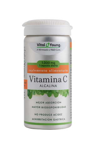 Vital & Young Vitamina C Alcalina 1000 mg – Suplemento Alimenticio (60 cápsulas)