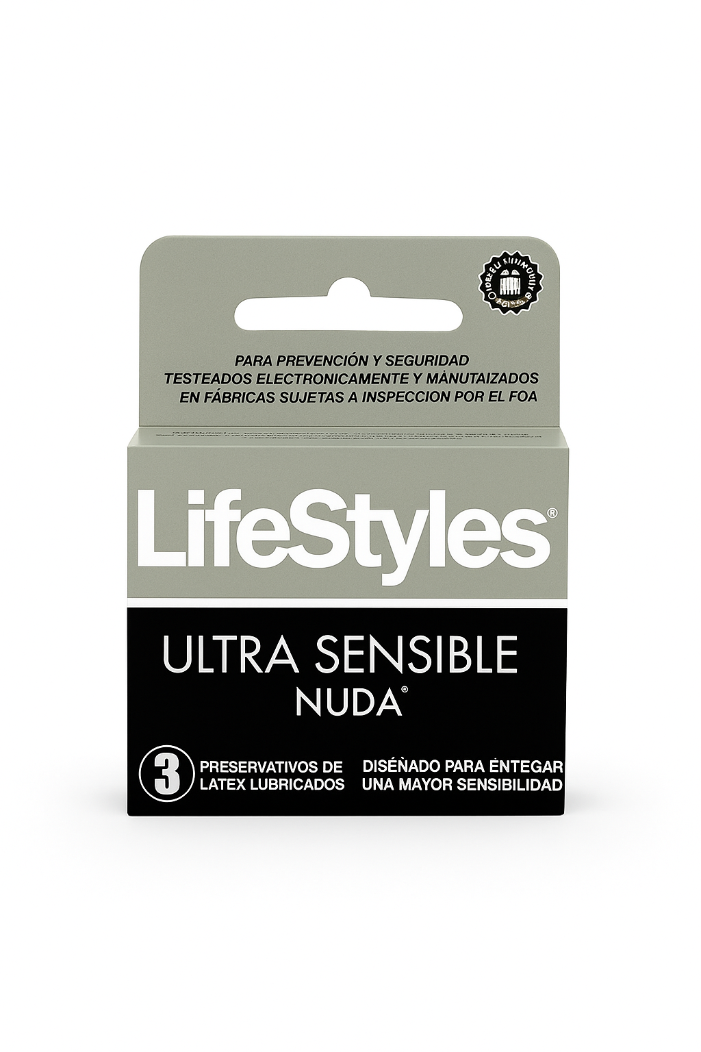 LifeStyles Nuda Ultra Sensible – Preservativos de Látex Lubricados (3 unidades)