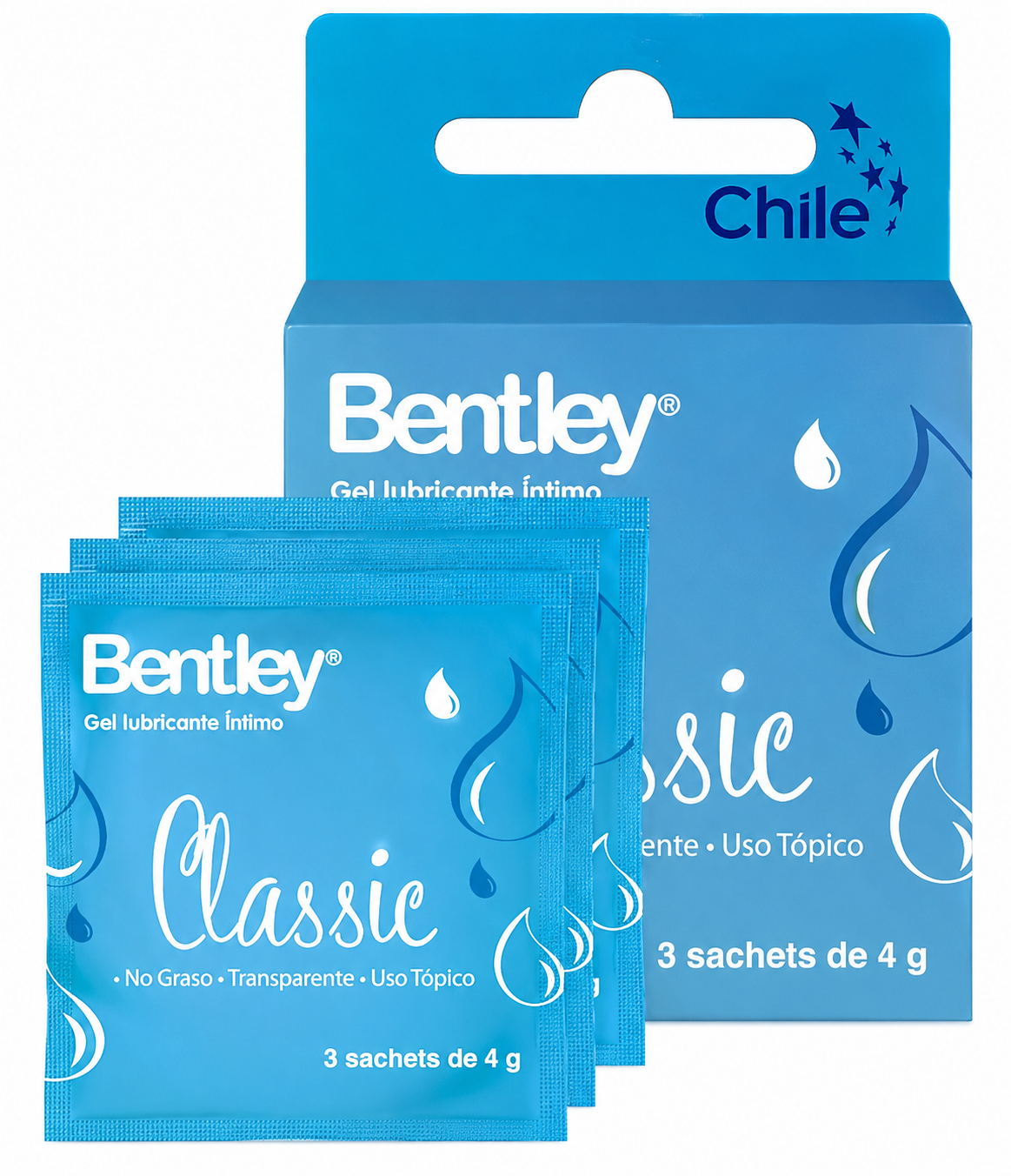 Bentley Classic Sachet – Gel Lubricante Íntimo x 3 Unidades